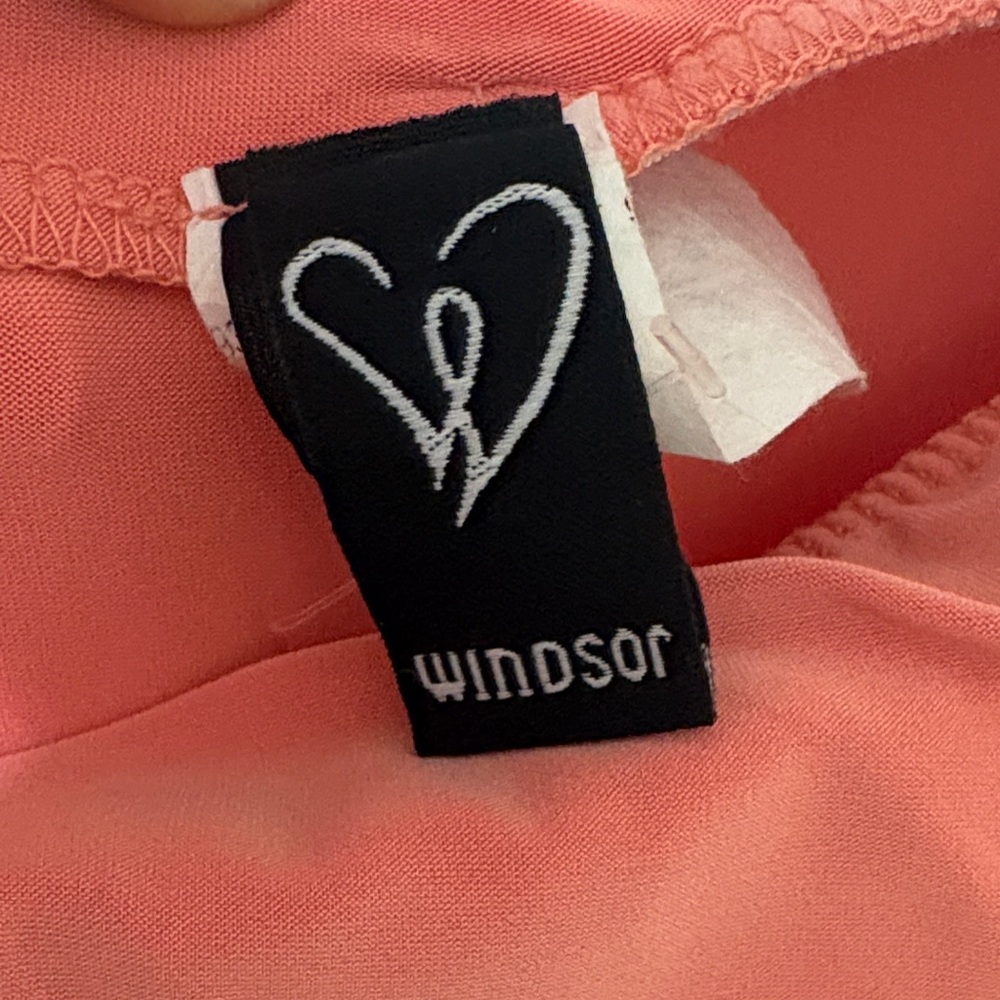 Windsor Coral Ruched Slip Midi Dress - Picture 2 of 3